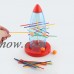 DZT1968Kids Tumbling Rocket Spaceship Board Game Desktop Toy Pull Out Sticks Fun Toy   